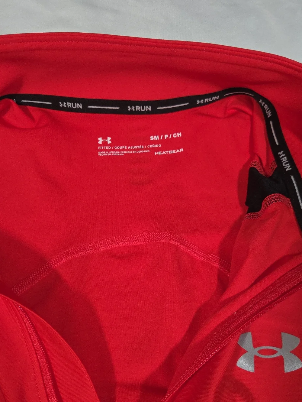 Under Armour Red and Black 1/4 Zip Up Running Jacket Size Small Mens
